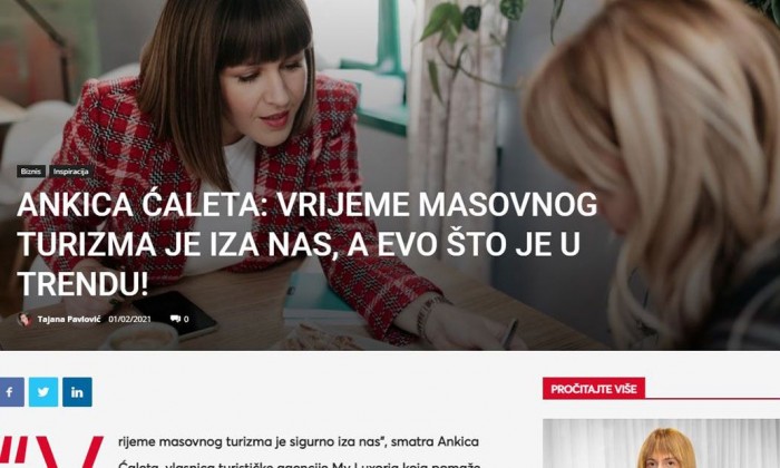 Ankica Ćaleta: Vrijeme masovnog turizma je iza nas, a evo što je u trendu!