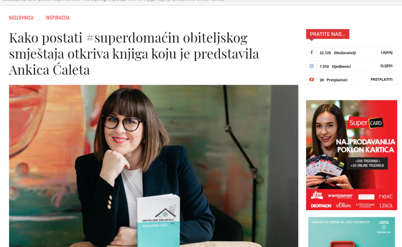 Kako postati #superdomaćin obiteljskog smještaja otkriva knjiga koju je predstavila Ankica Ćaleta