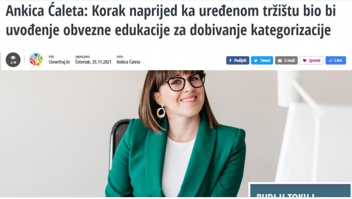 Korak naprijed ka uređenom tržištu bio bi uvođenje obvezne edukacije za dobivanje kategorizacije